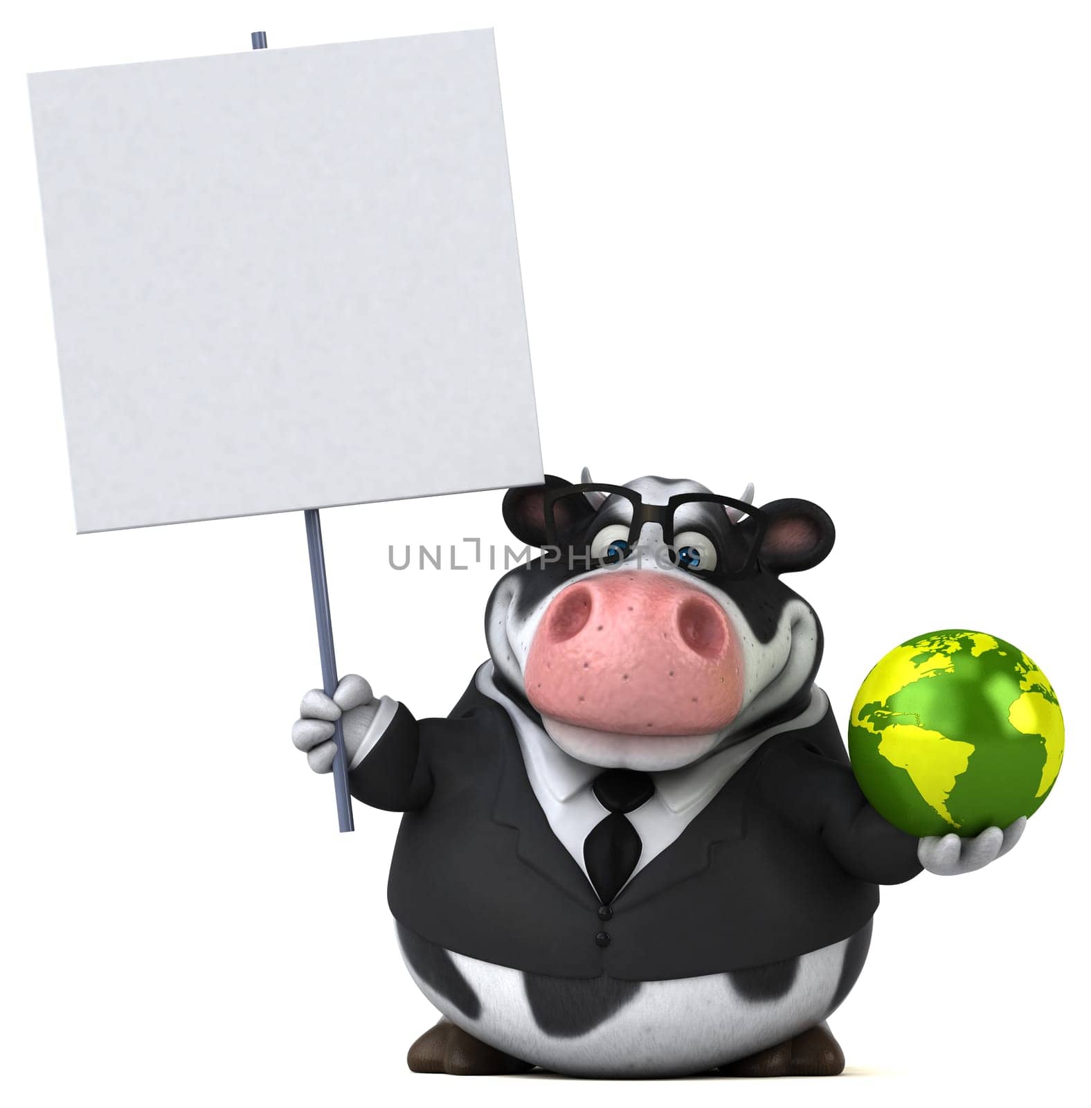 Fun cow - 3D Illustration