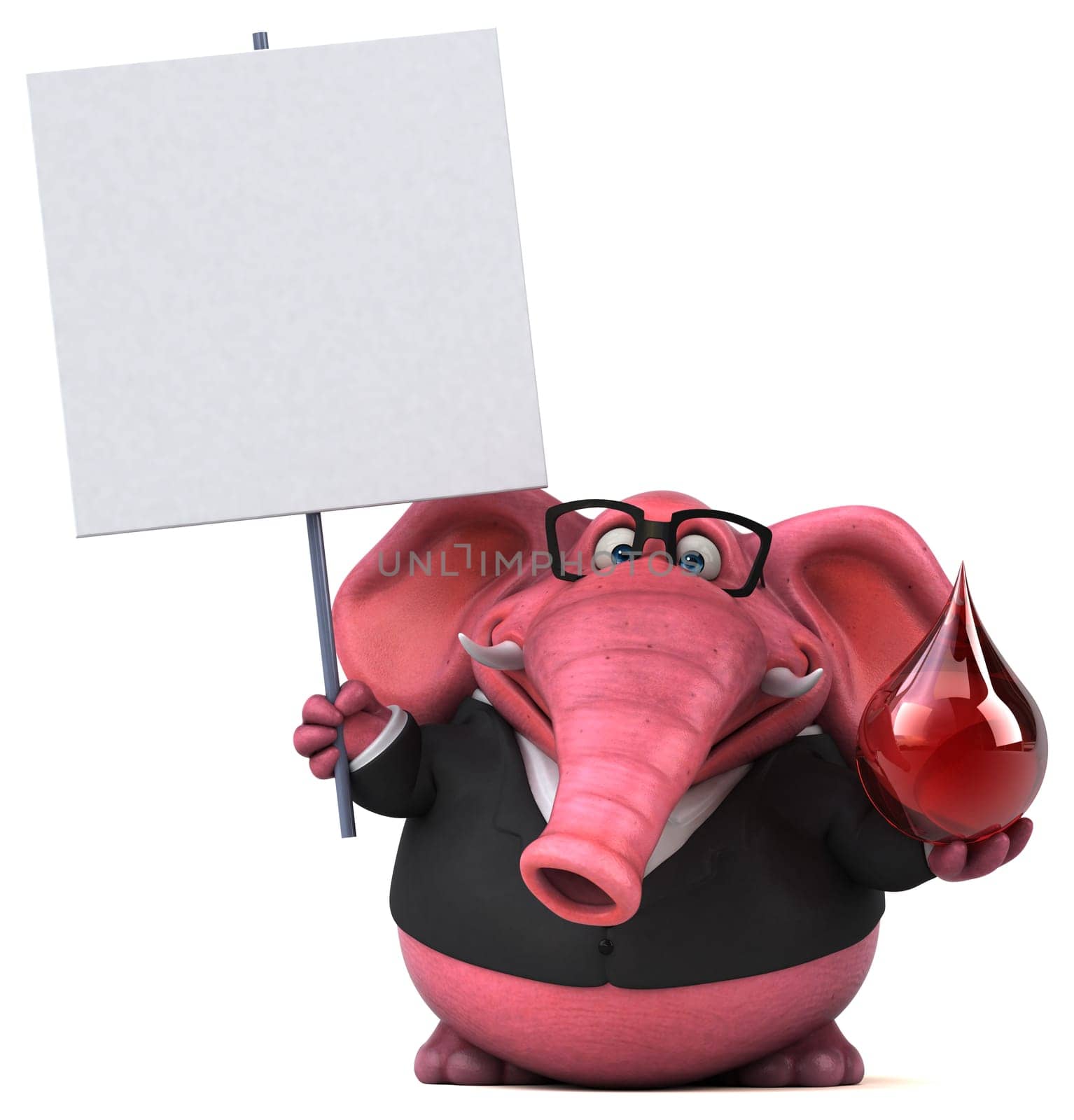 Pink elephant - 3D Illustration