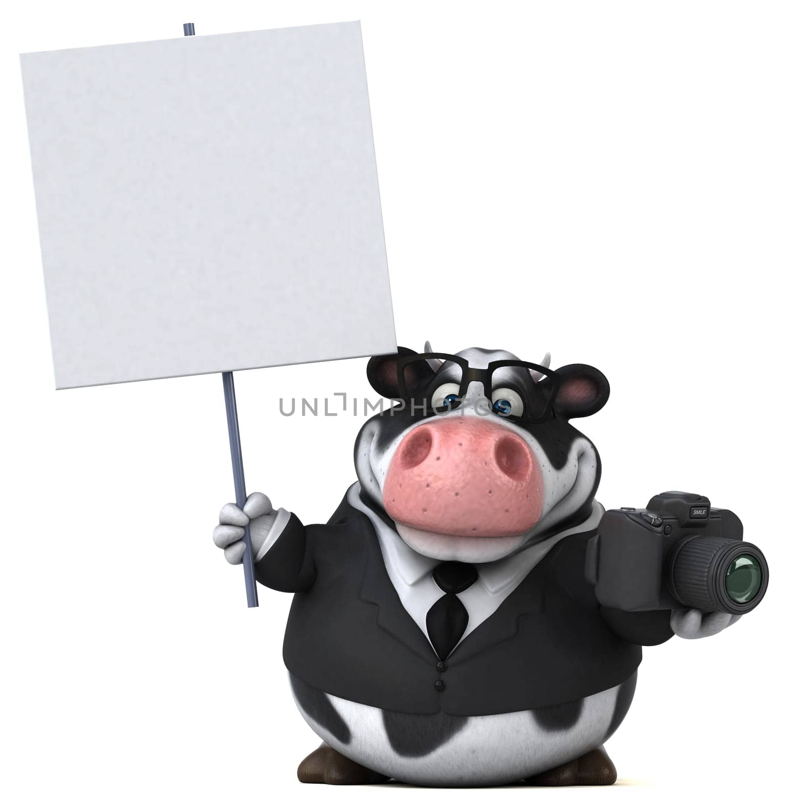 Fun cow - 3D Illustration