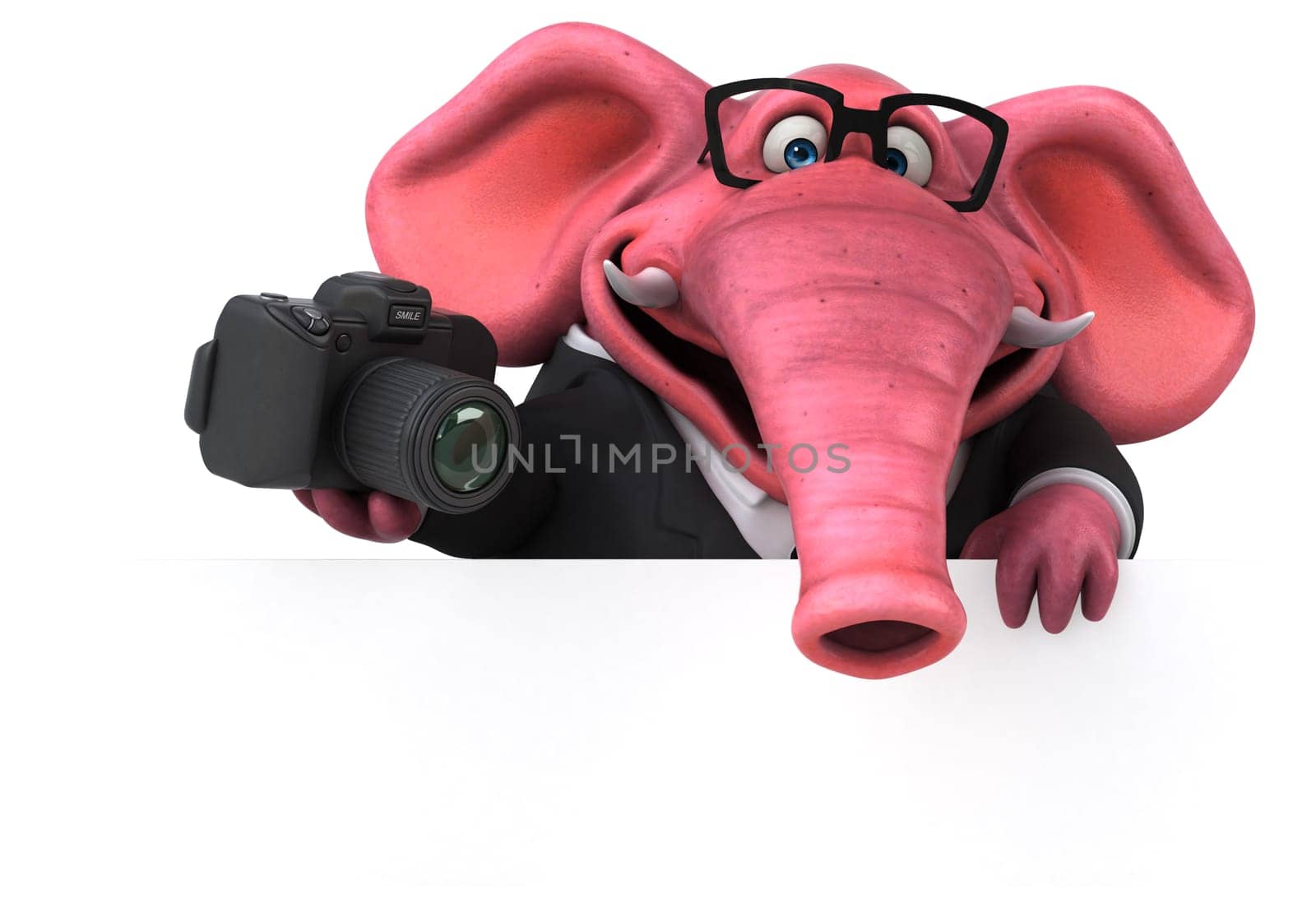 Pink elephant - 3D Illustration