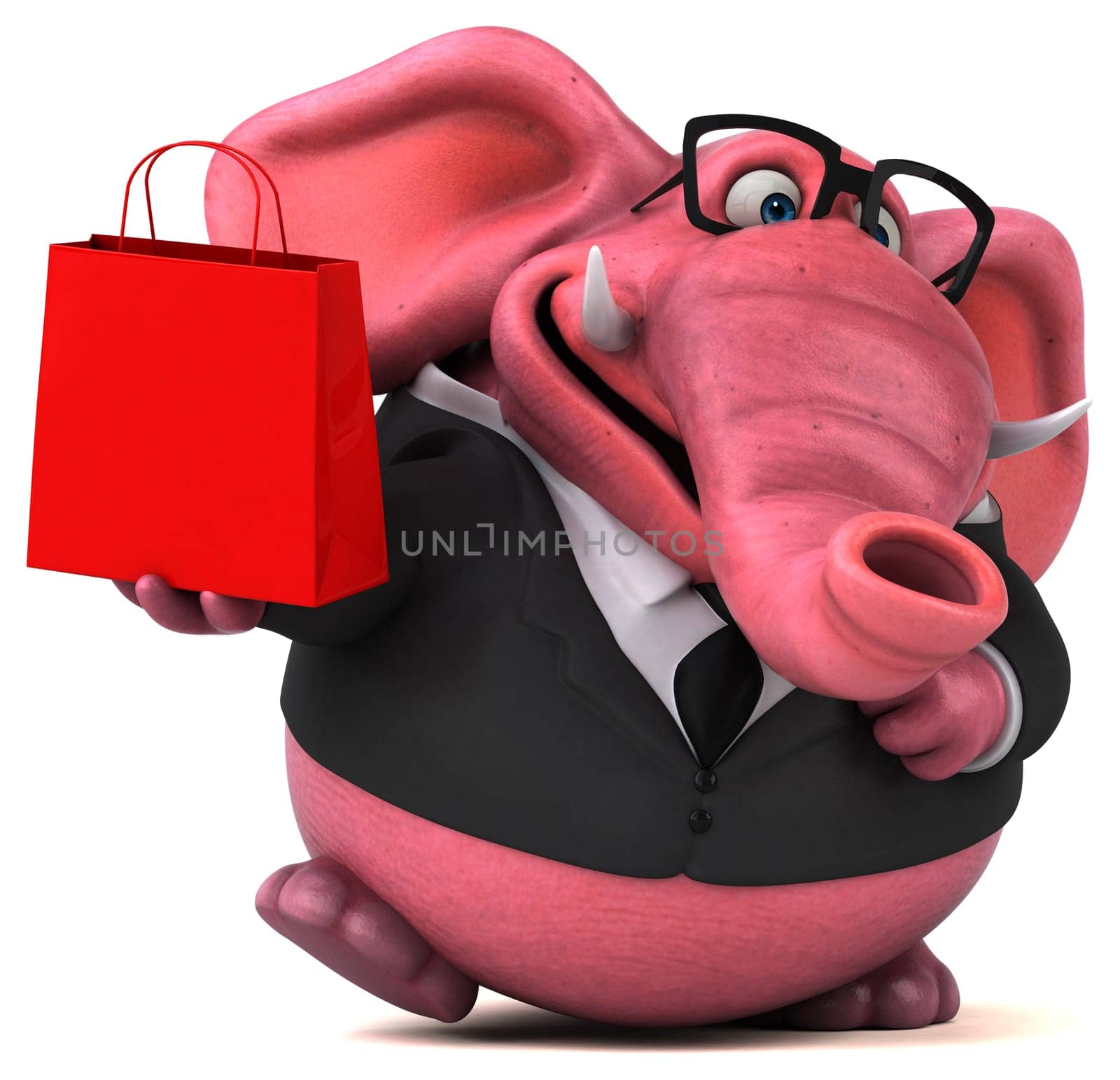 Pink elephant - 3D Illustration