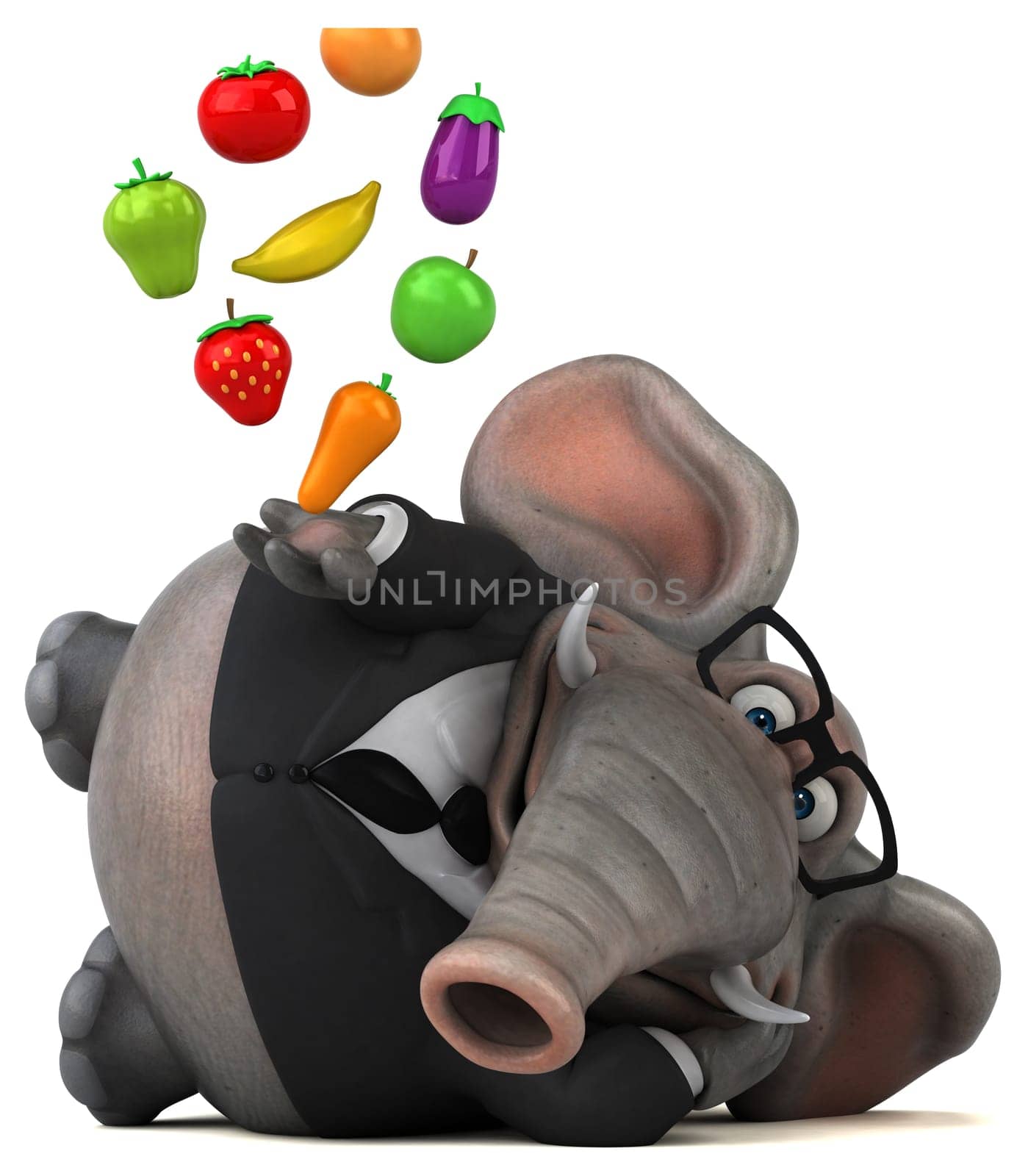 Fun elephant - 3D Illustration