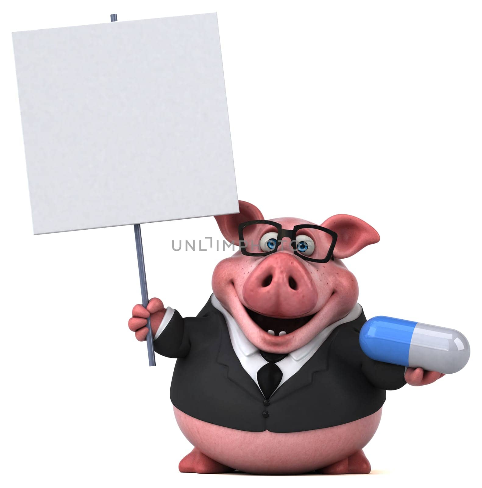 Fun pig - 3D Illustration