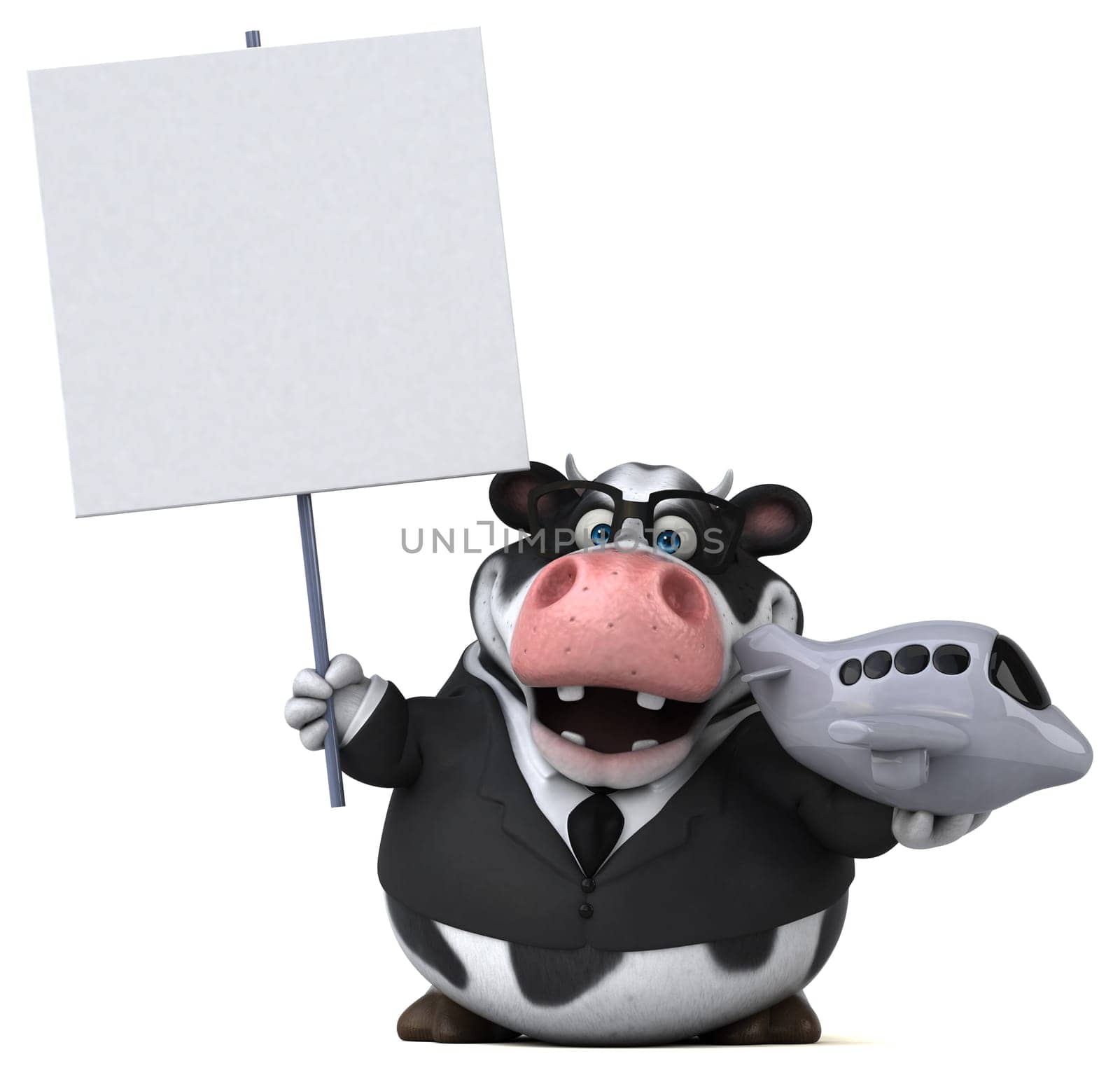 Fun cow - 3D Illustration