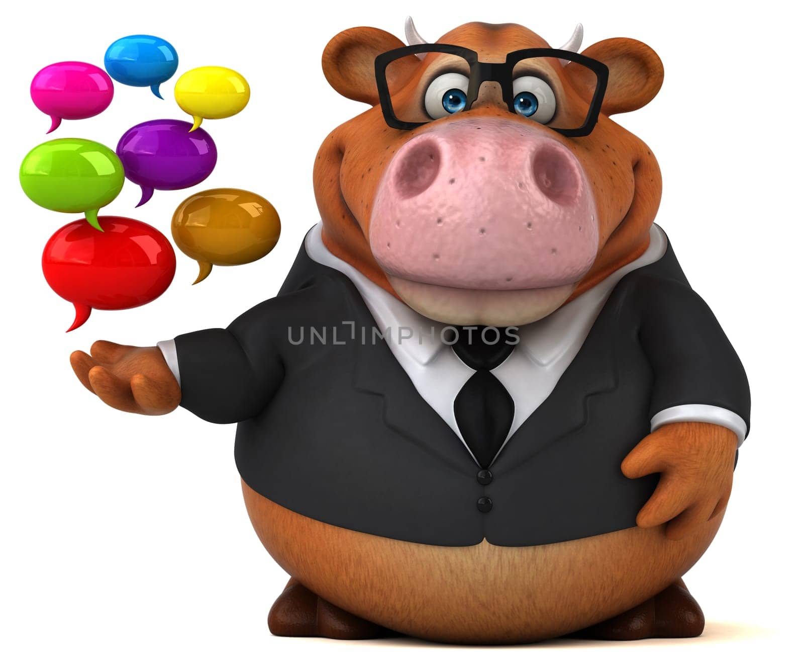 Fun cow - 3D Illustration