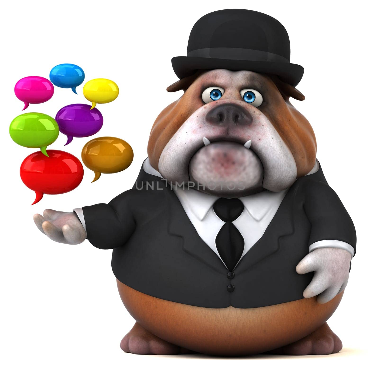 Fun bulldog - 3D Illustration