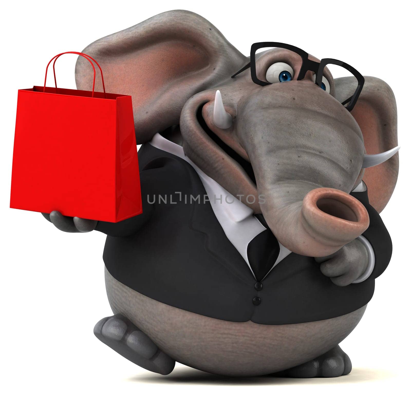 Fun elephant - 3D Illustration