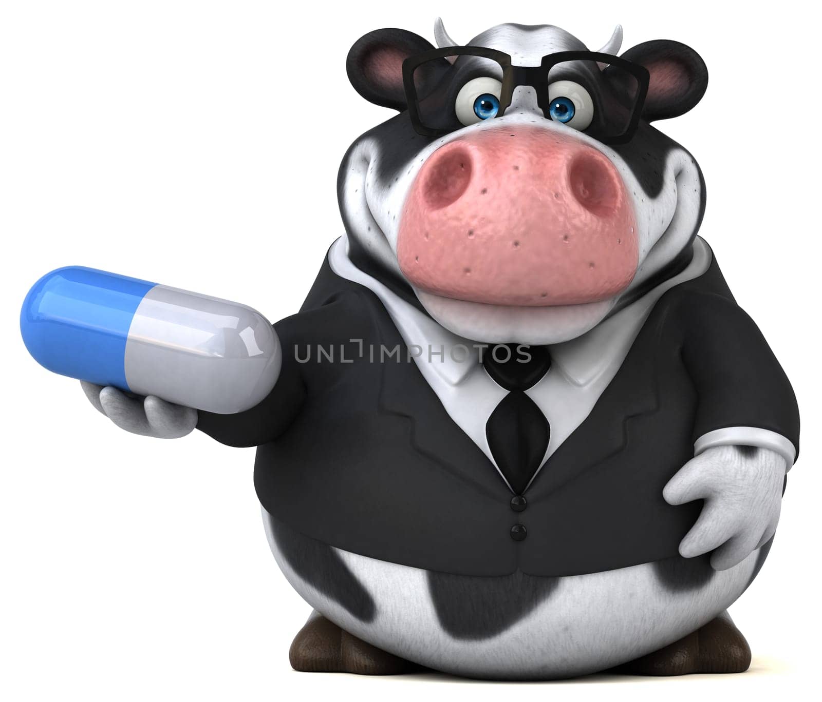 Fun cow - 3D Illustration