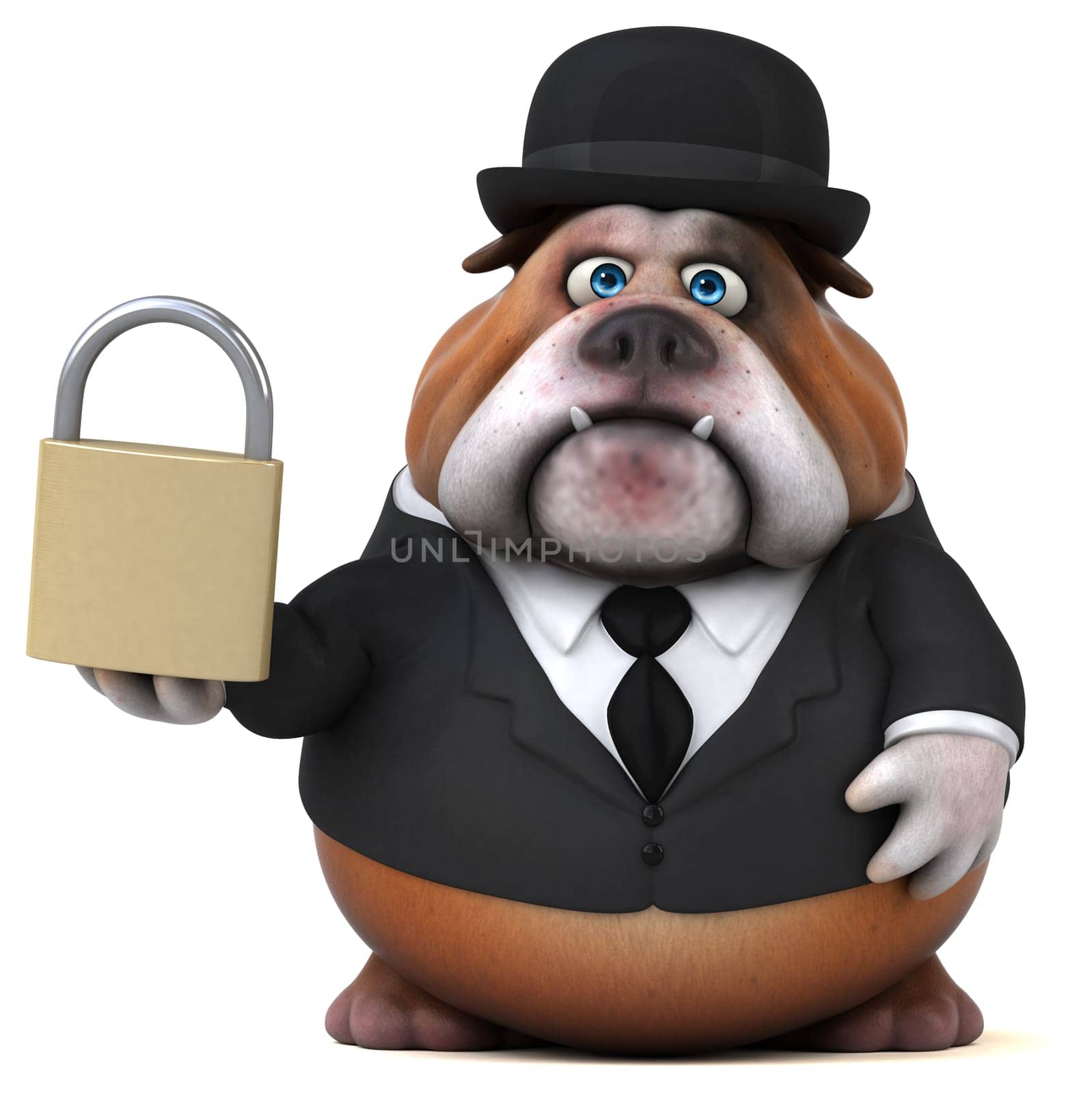 Fun bulldog - 3D Illustration