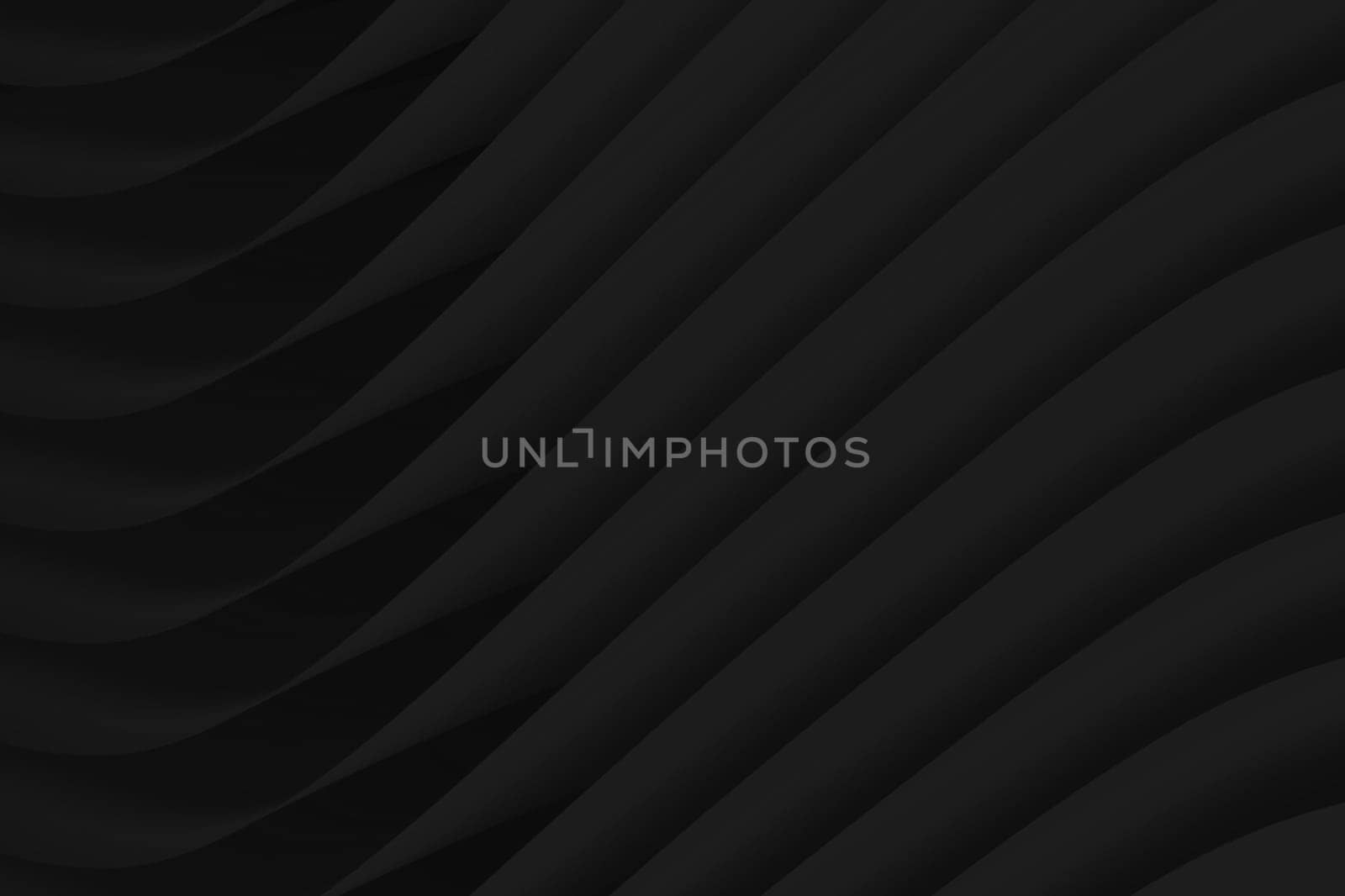 Abstract dark background with black wavy lines. 3D illustration background