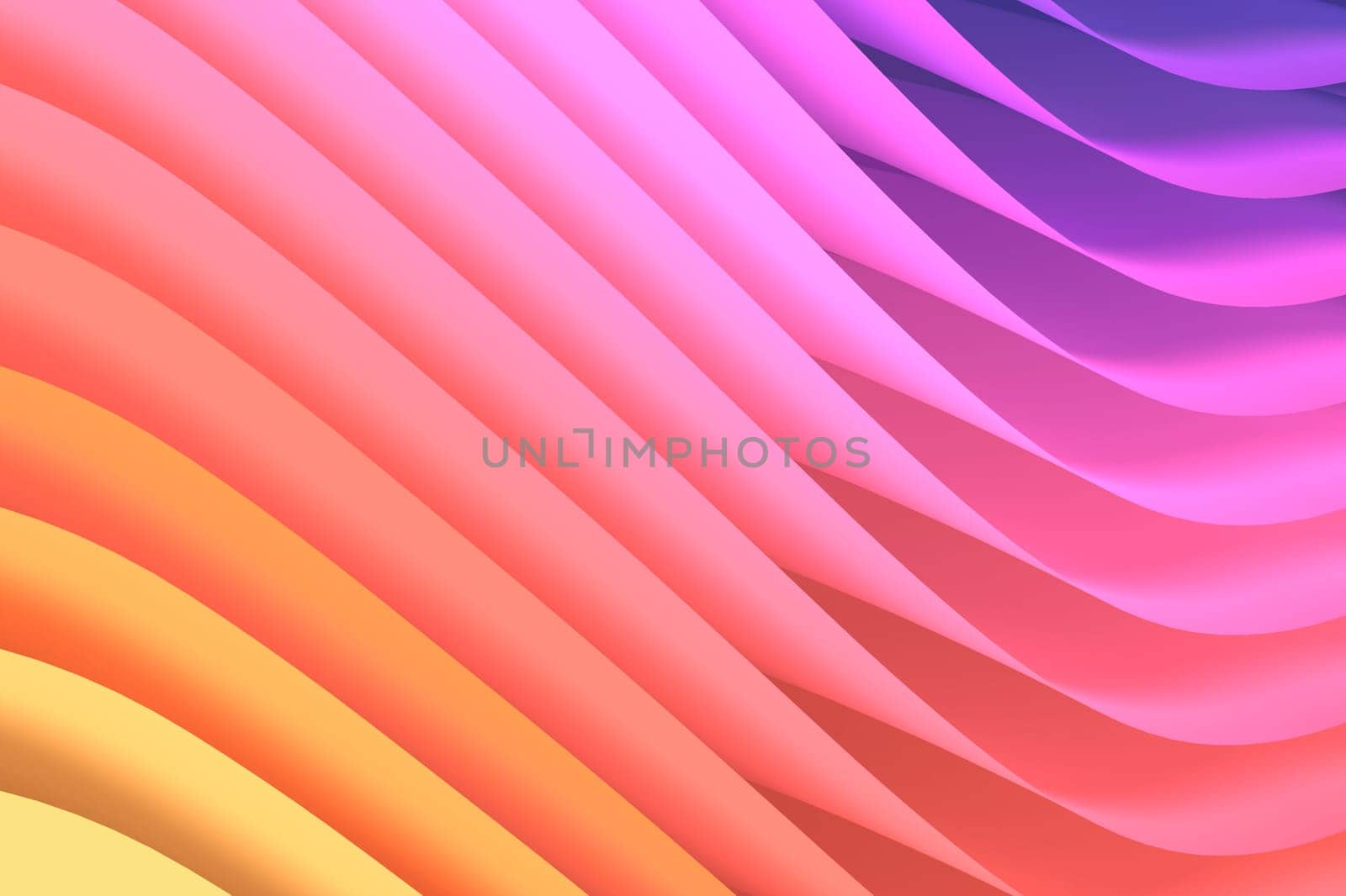 Abstract background with colorful vivid wavy lines with neon colors. 3D illustration background