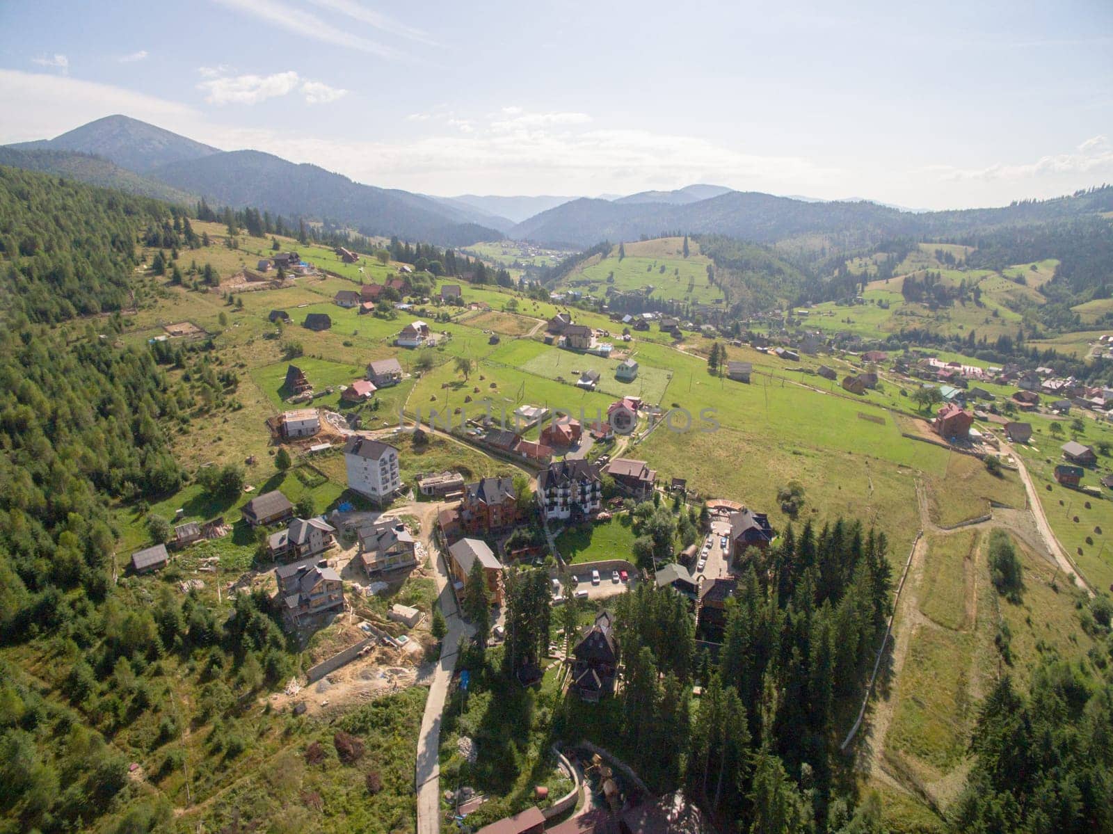 Green Forest of Ukrainian mountines Karpatian. Beautiful Landscape.
