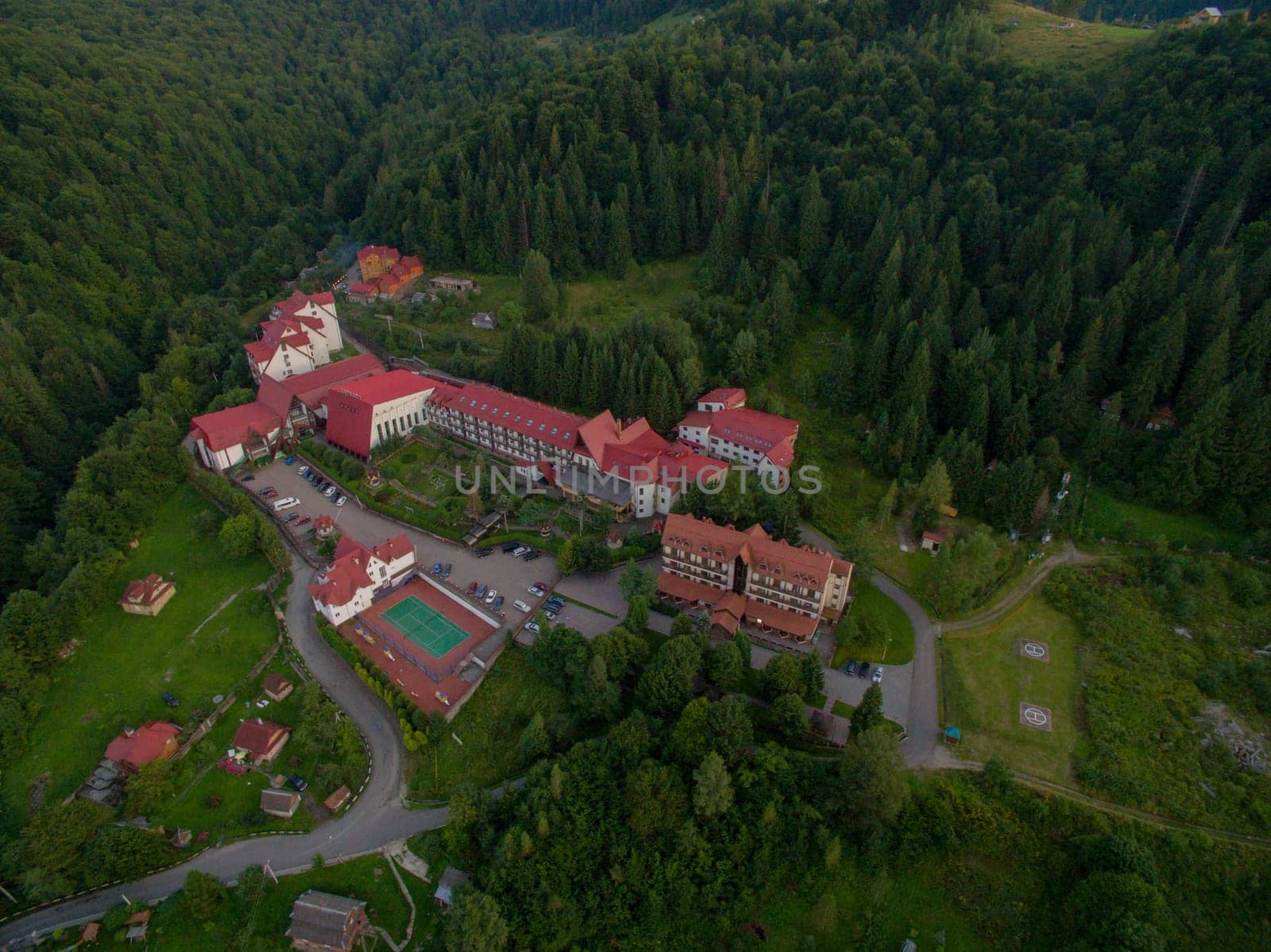 Beautiful Landscape of Green Forest in Ukrainian mountines Karpatian