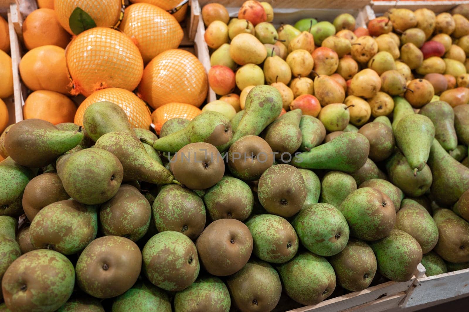 Assortment of fresh fruits at market