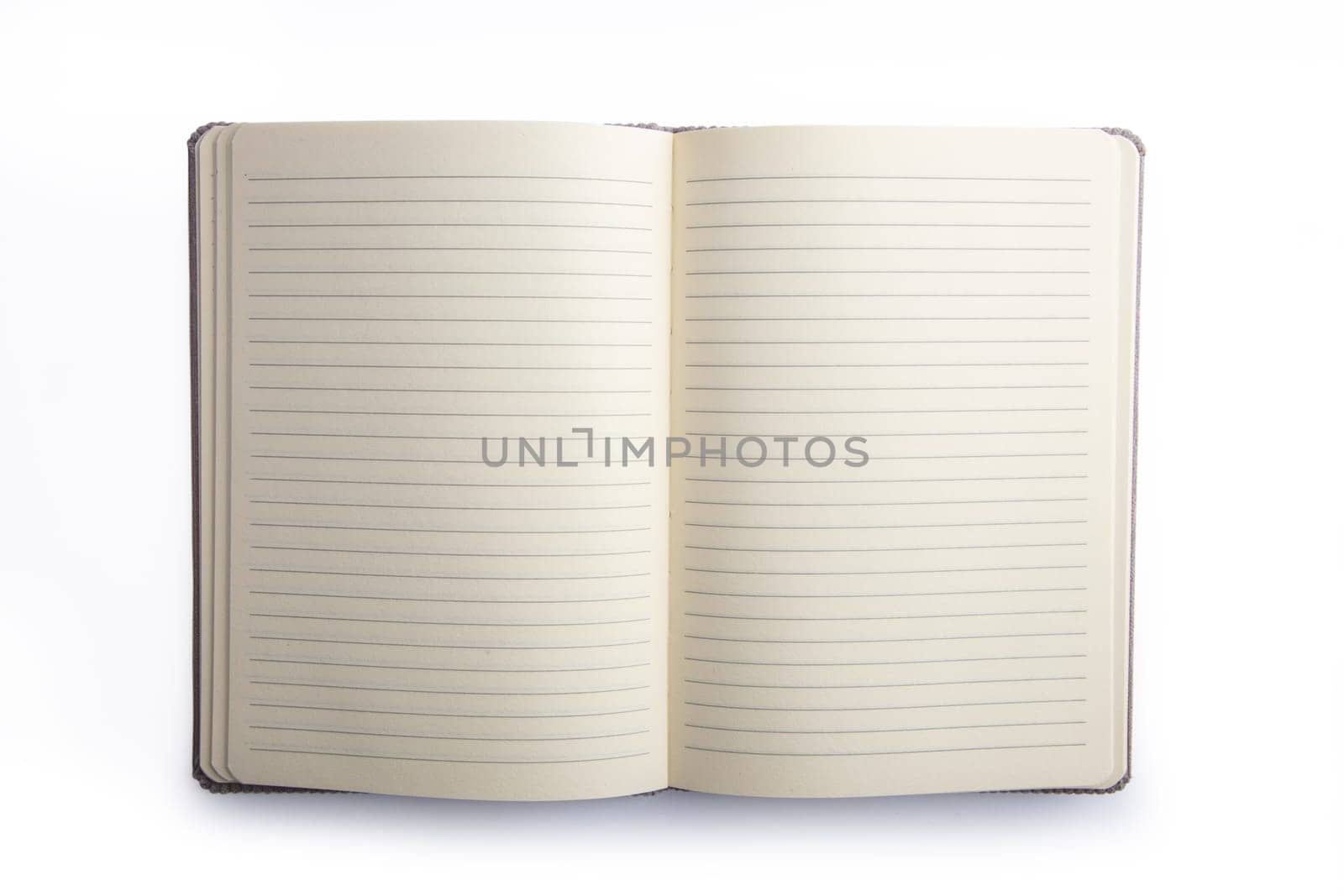 Blank book with lines isolated on white background