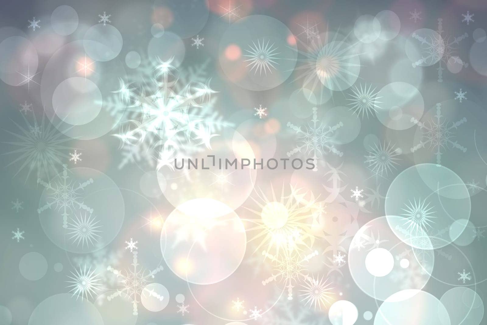 Abstract blurred festive delicate winter christmas or Happy New Year background texture with shiny light turquoise pink and bright bokeh lighted stars. Card concept.
