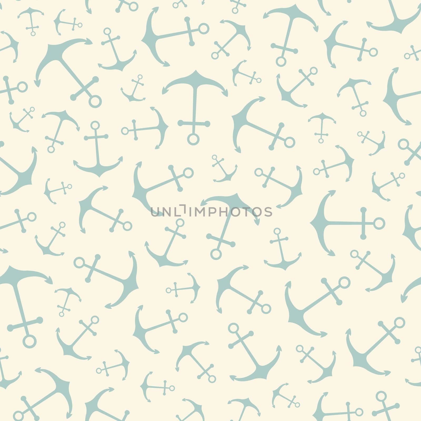 Nautical seamless pattern with ship anchors. Vector illustration