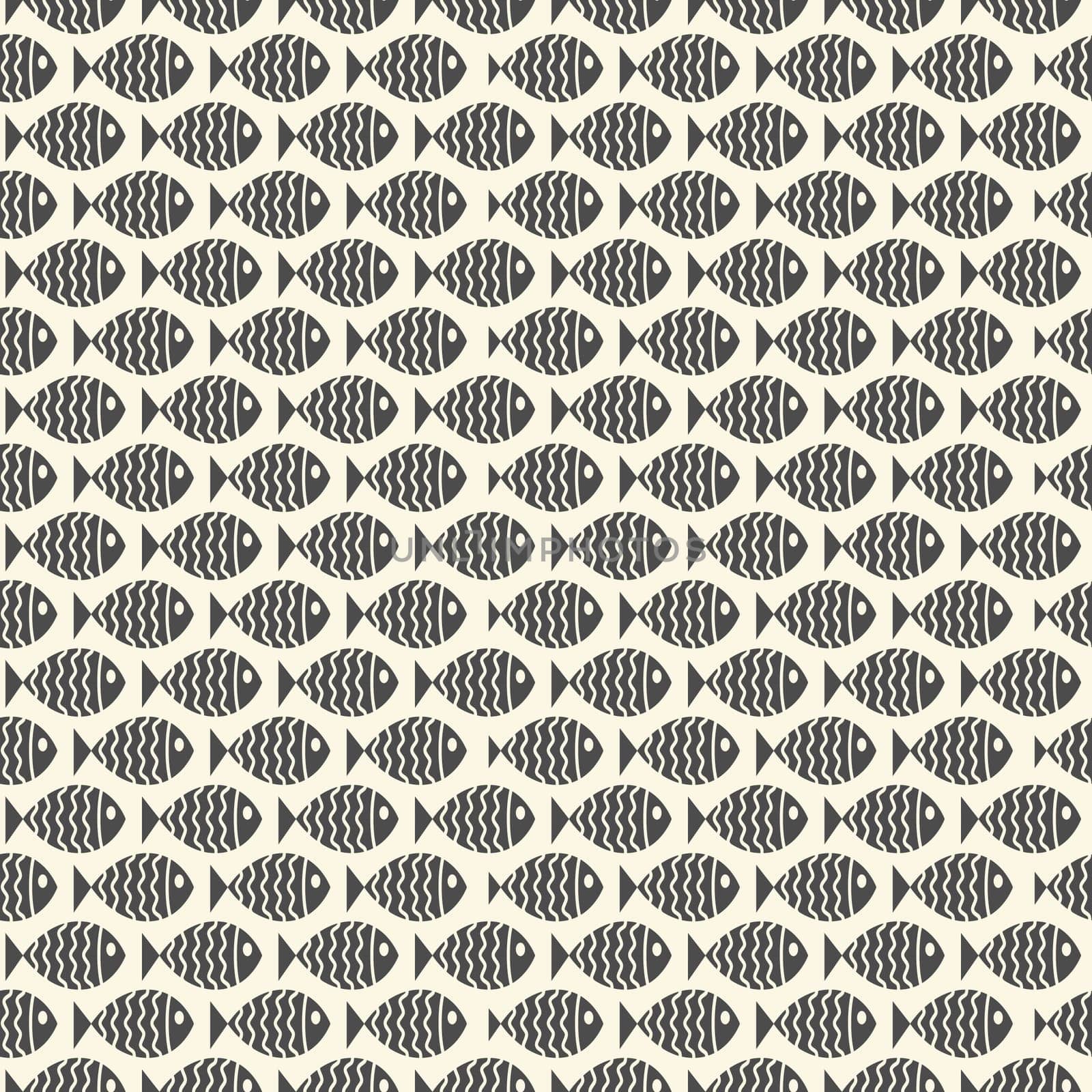 Nautical seamless pattern with swimming cartoon fish. Vector illustration