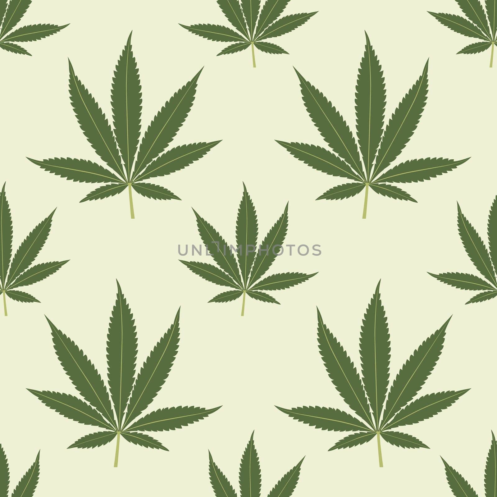 Seamless marijuana background with geometric leaves pattern. Vector illustration