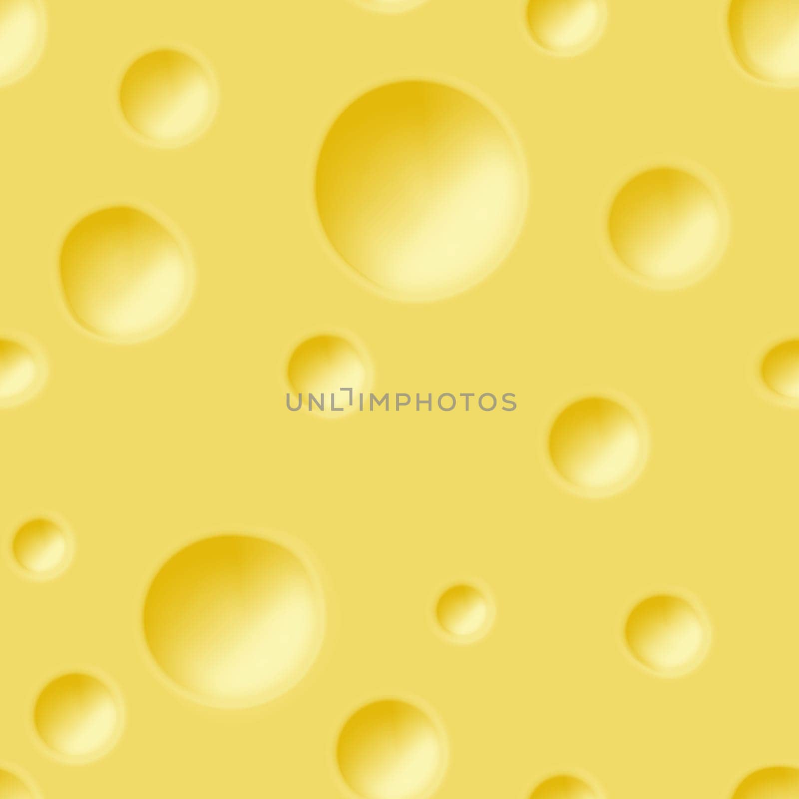 Seamless realistic yellow cheese pattern. Food background for package, menu etc. Vector illustration