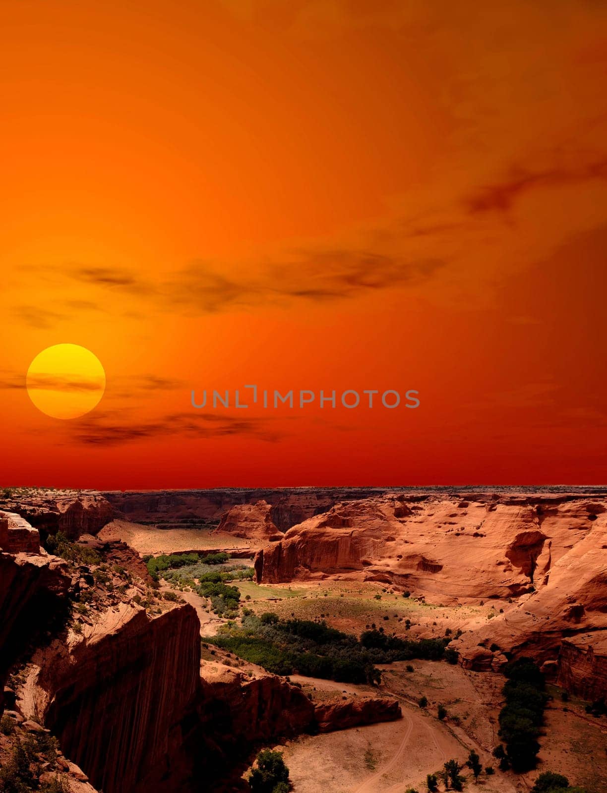 sunset at the Canyon De Chelly Navajo Nation Arizona
