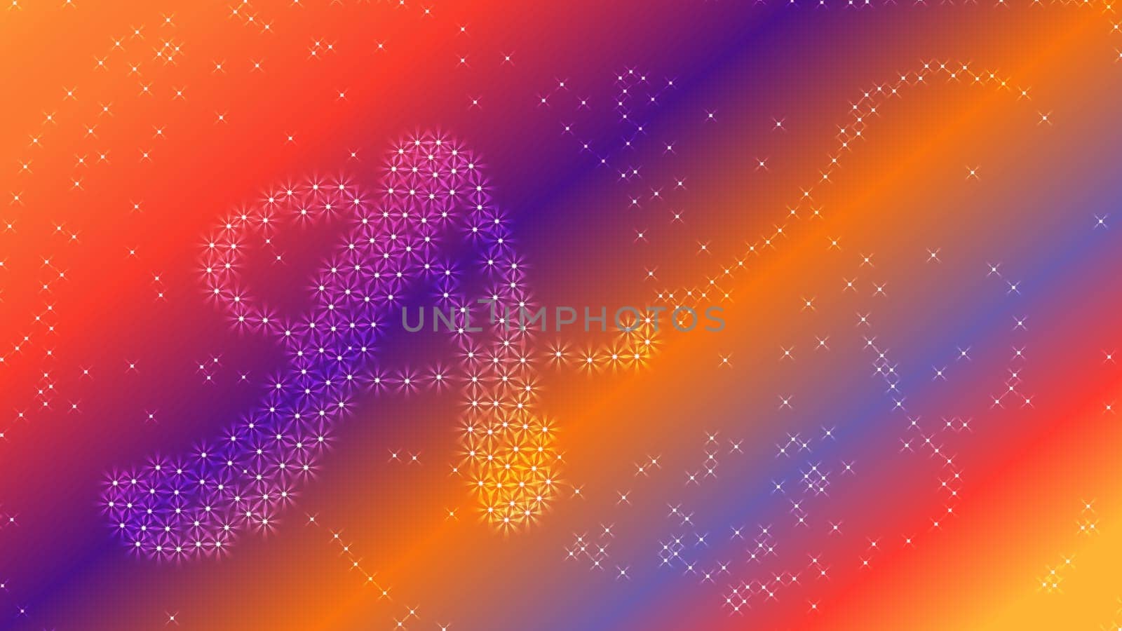 Black abstract light background with glittery colored shiny bokeh stars. Sparkling glittered particles on colored background for placard, banner and greeting cards.
