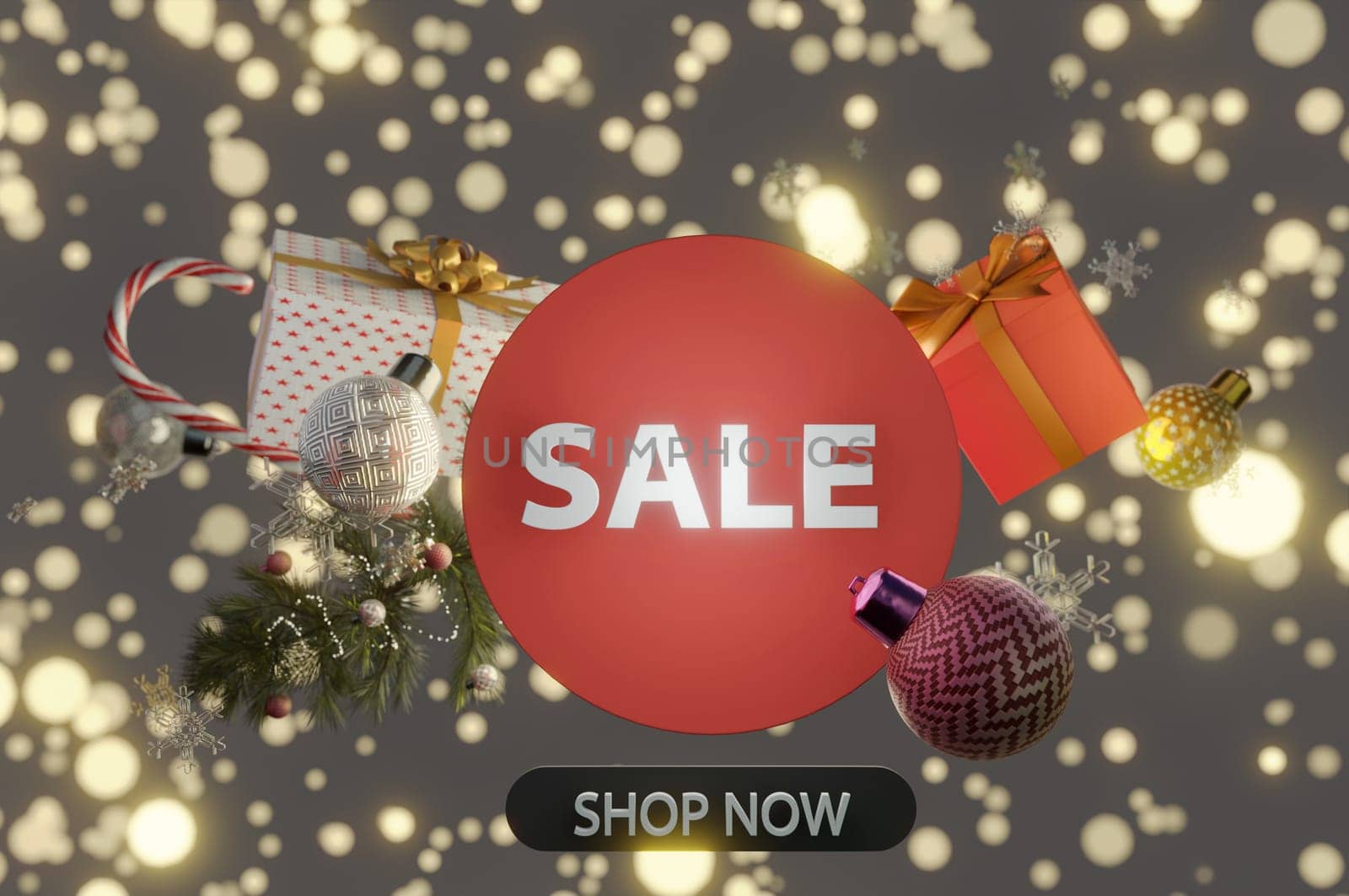 3d illustration. Sale promotion . Christmas and happy new year banner. Background Xmas design for Christmas poster, greeting cards, headers, website.