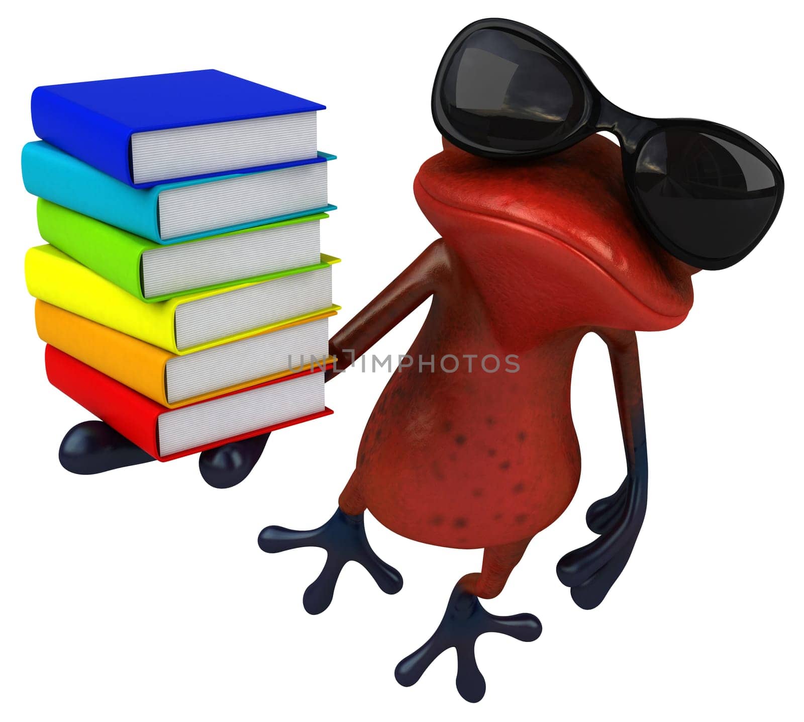 Fun red frog - 3D Illustration