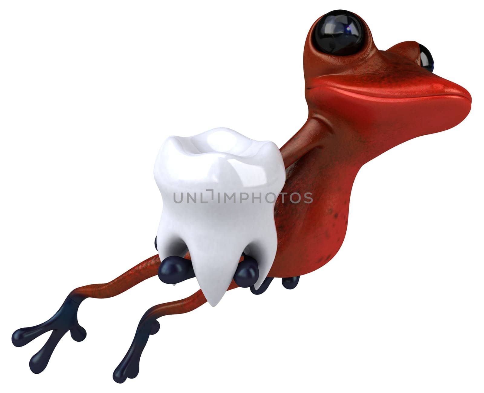 Fun red frog - 3D Illustration