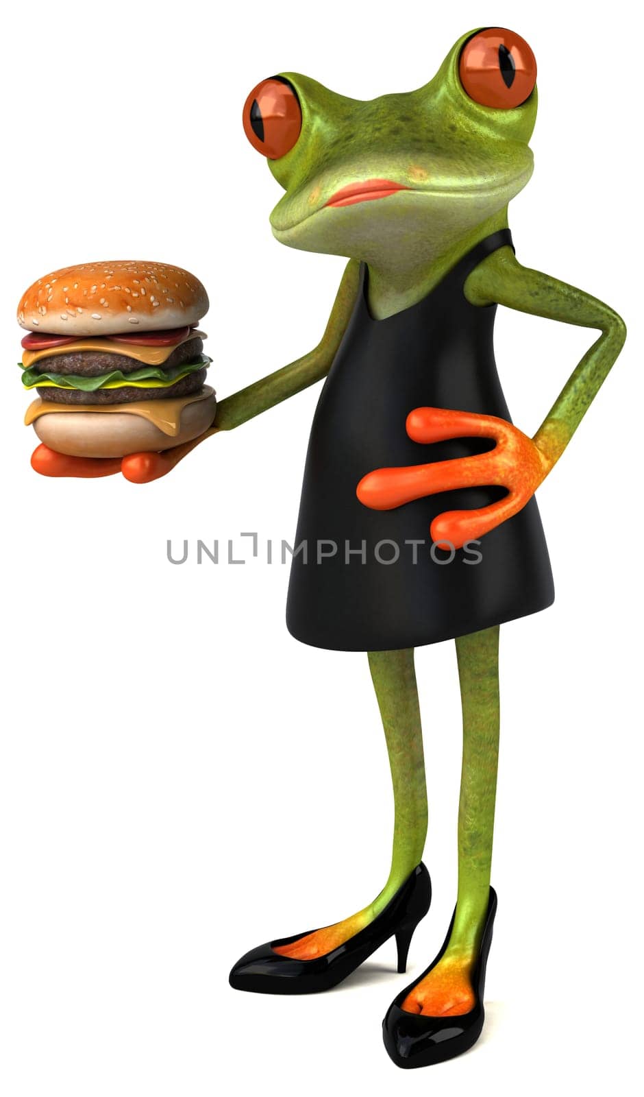 Fun frog - 3D Illustration
