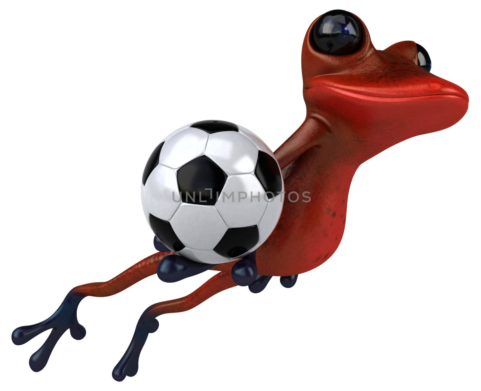 Fun red frog - 3D Illustration