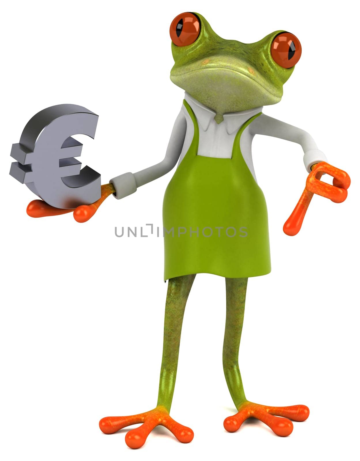 Fun frog gardener - 3D Illustration