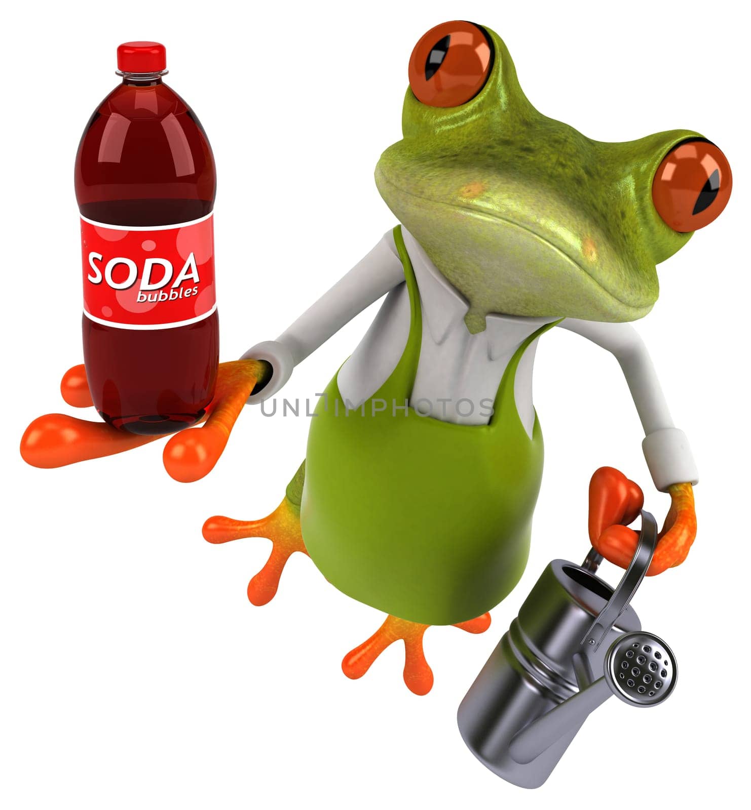 Fun frog gardener - 3D Illustration