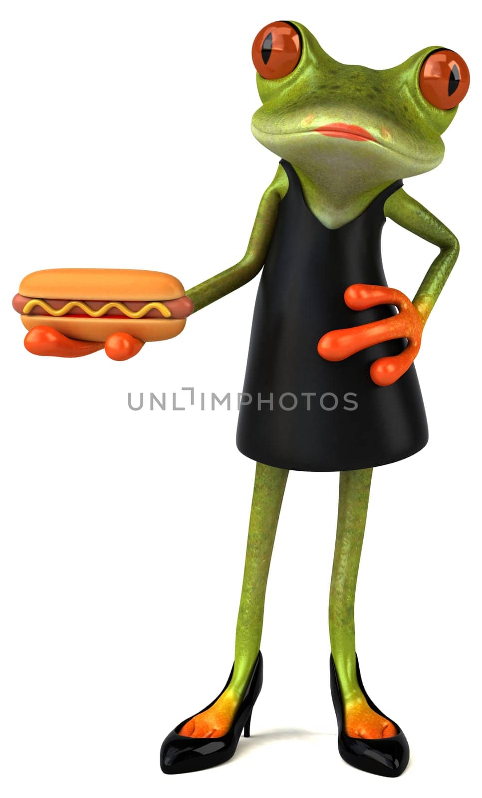 Fun frog - 3D Illustration