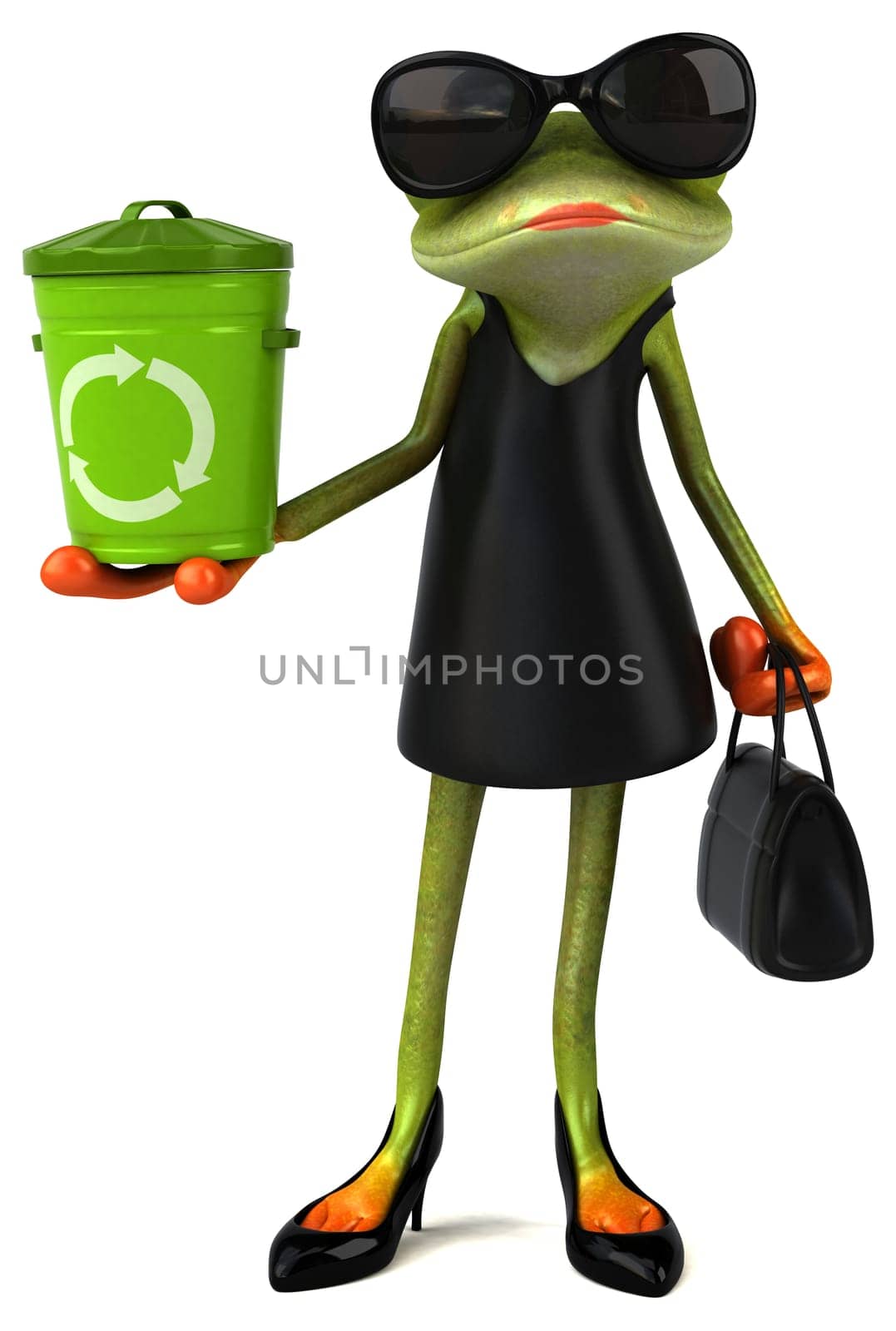 Fun frog - 3D Illustration