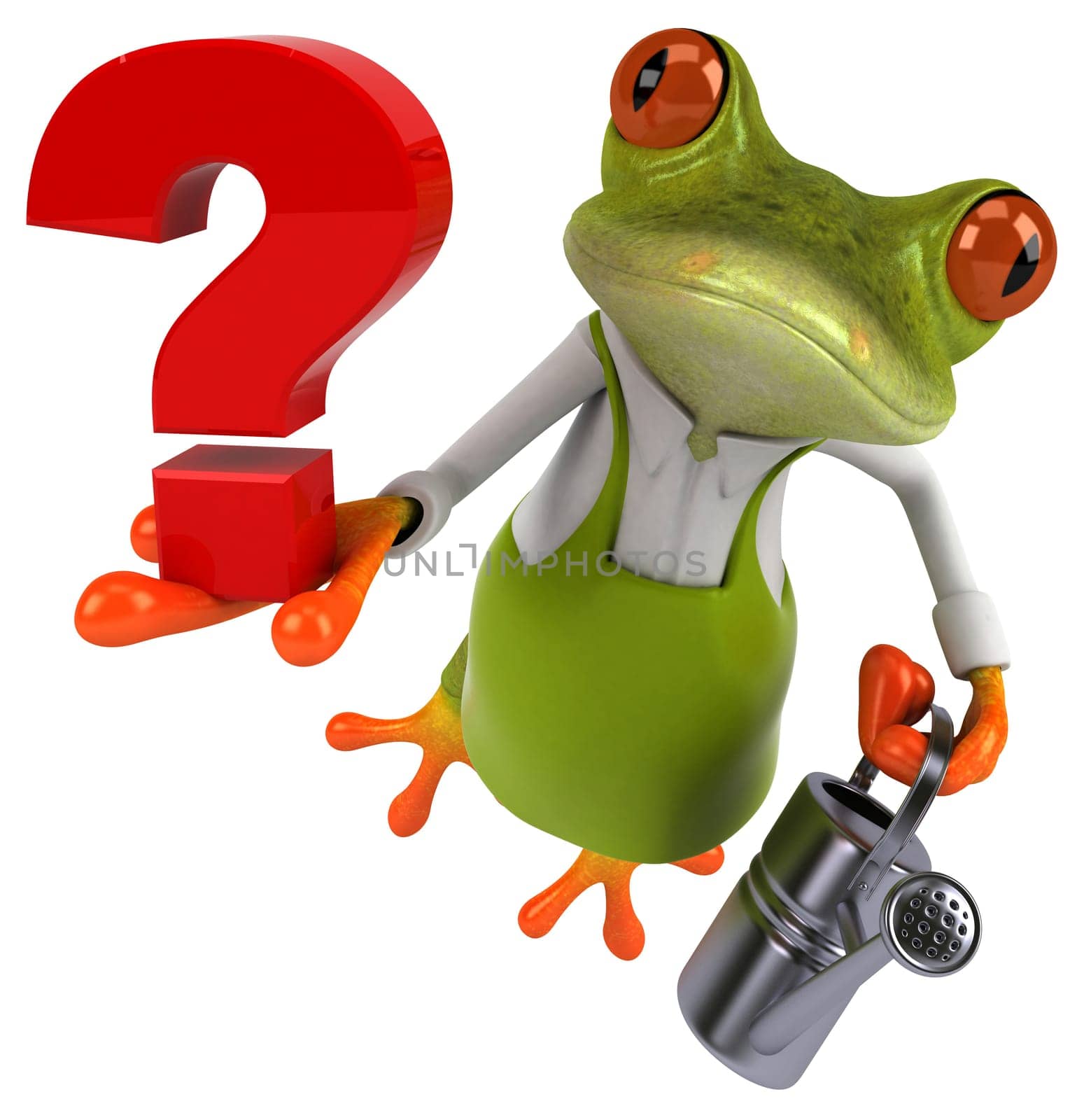 Fun frog gardener - 3D Illustration