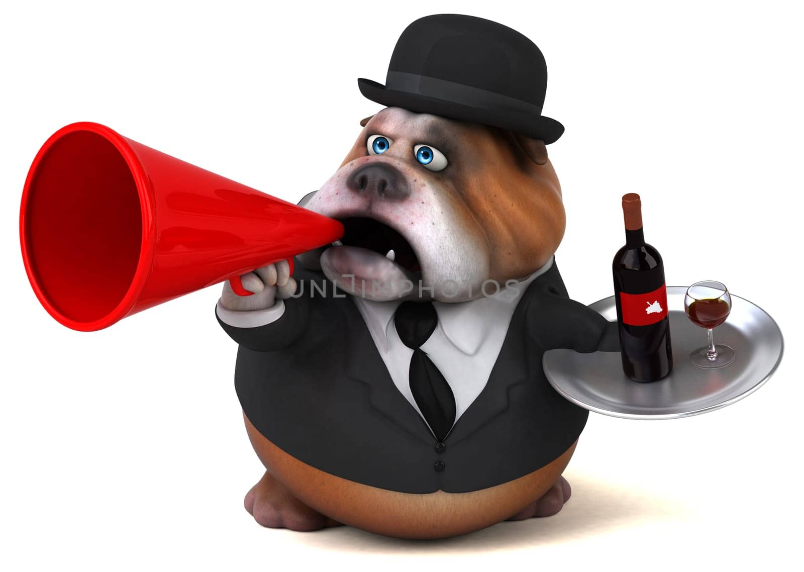 Fun bulldog - 3D Illustration