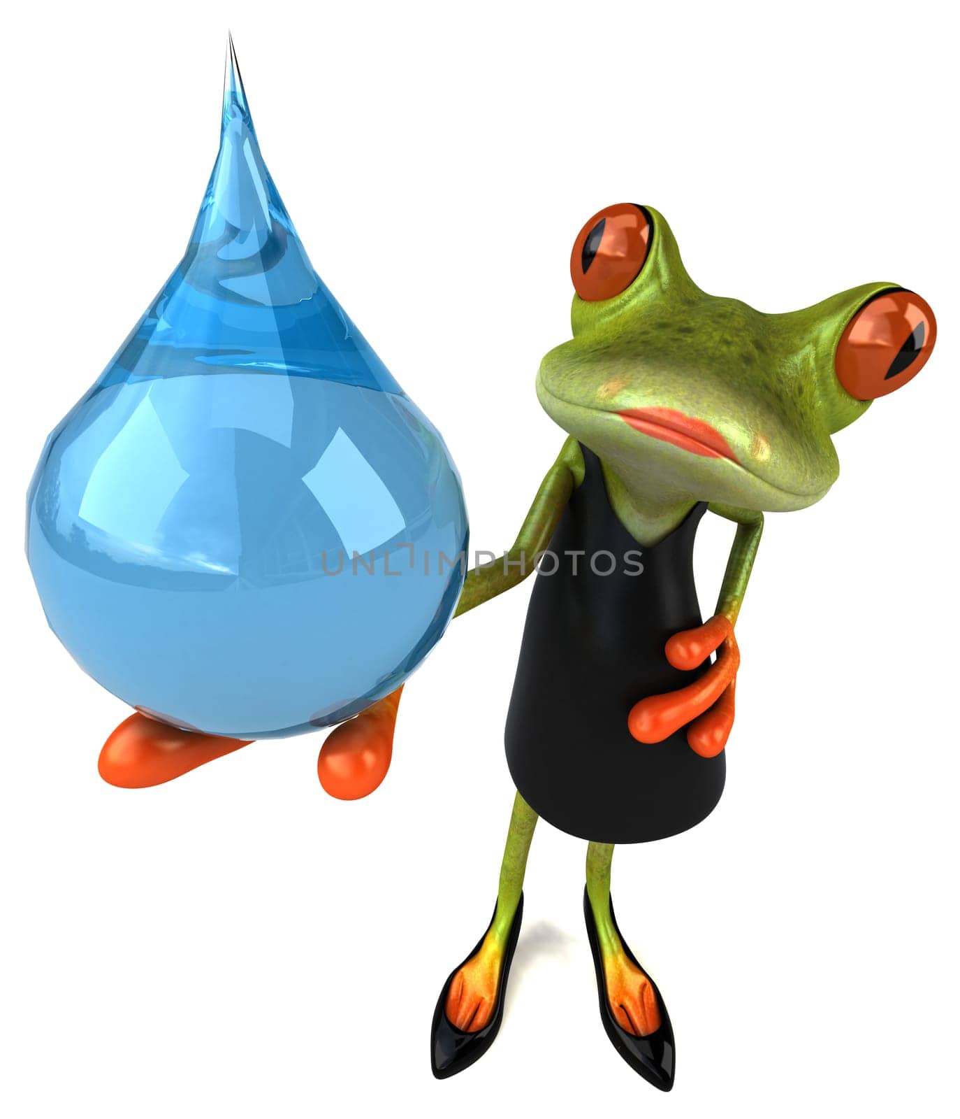 Fun frog - 3D Illustration