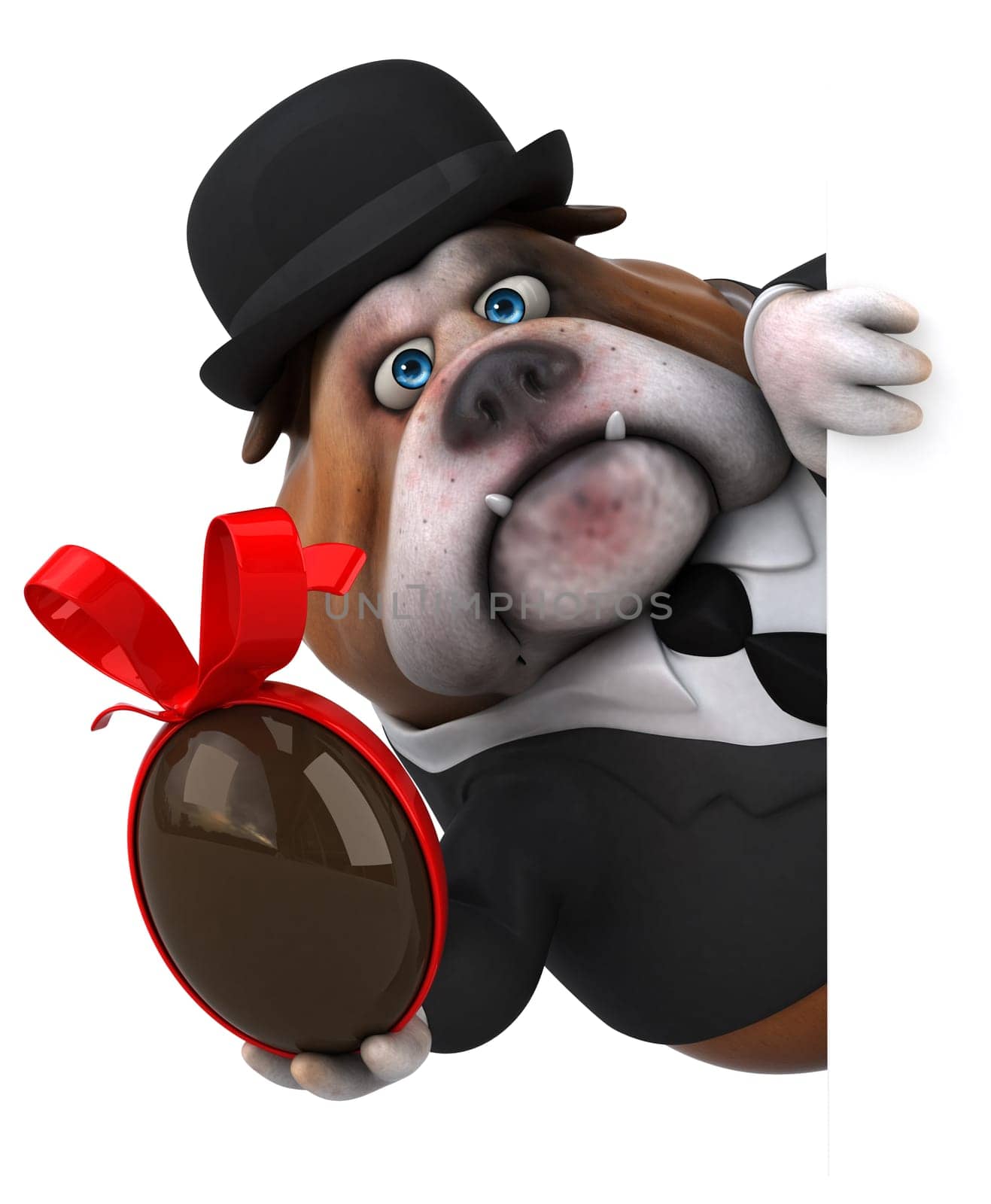 Fun bulldog - 3D Illustration