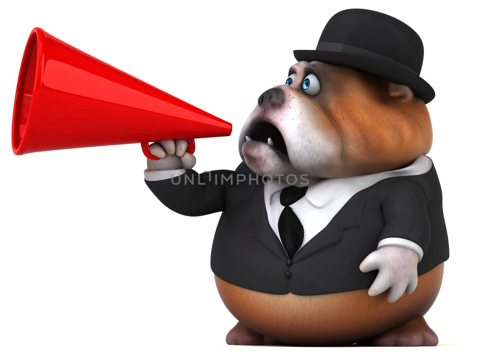 Fun bulldog - 3D Illustration