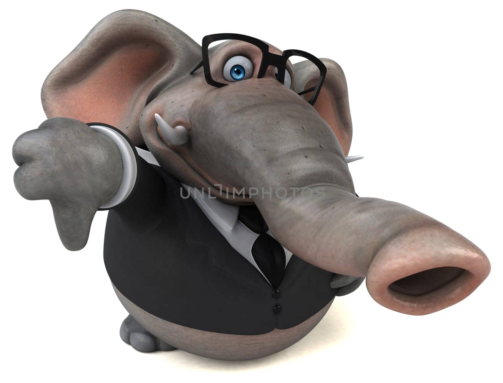 Fun elephant - 3D Illustration