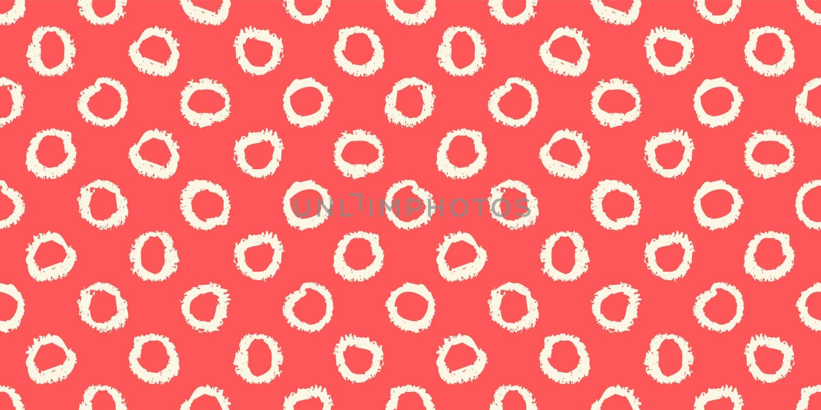 Polka dot seamless pattern with hand painted circles. Vector illustration