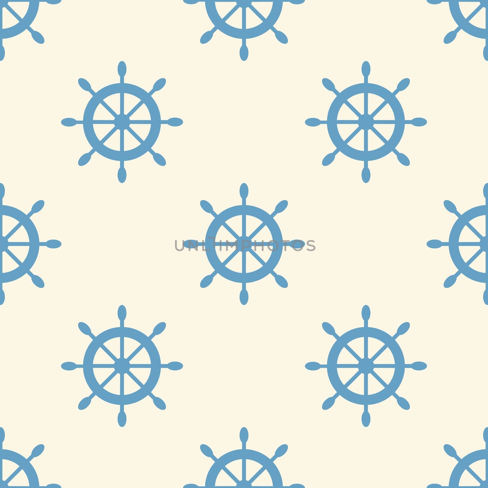 Nautical seamless pattern with ship wheels. Vector illustration