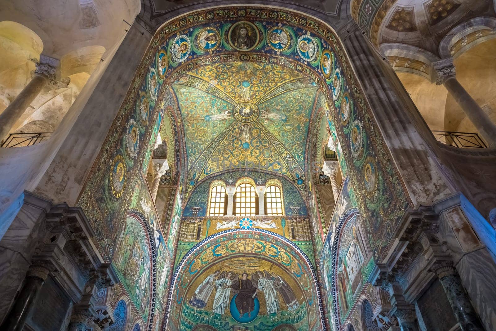 RAVENNA, ITALY - CIRCA AUGUST 2020: historic byzantine mosaic in Saint Vitale Basilica