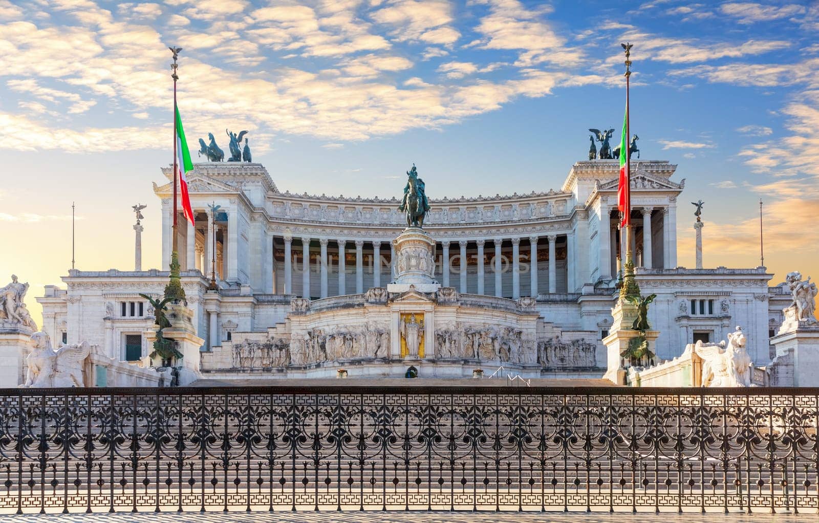 Vittoriano or Altar of the Fatherland, view from Venice Square, Rome, Italy.