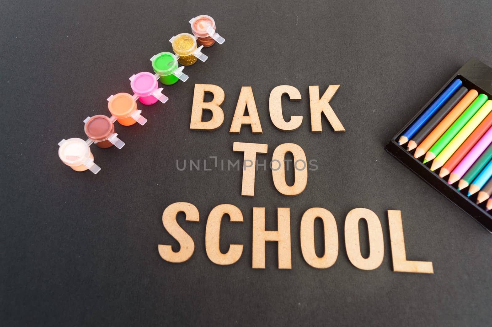 Back to school design with color pencils and typography lettering. Education illustration for ideal poster, web, cover, ad, greeting, card, social media, promotion.