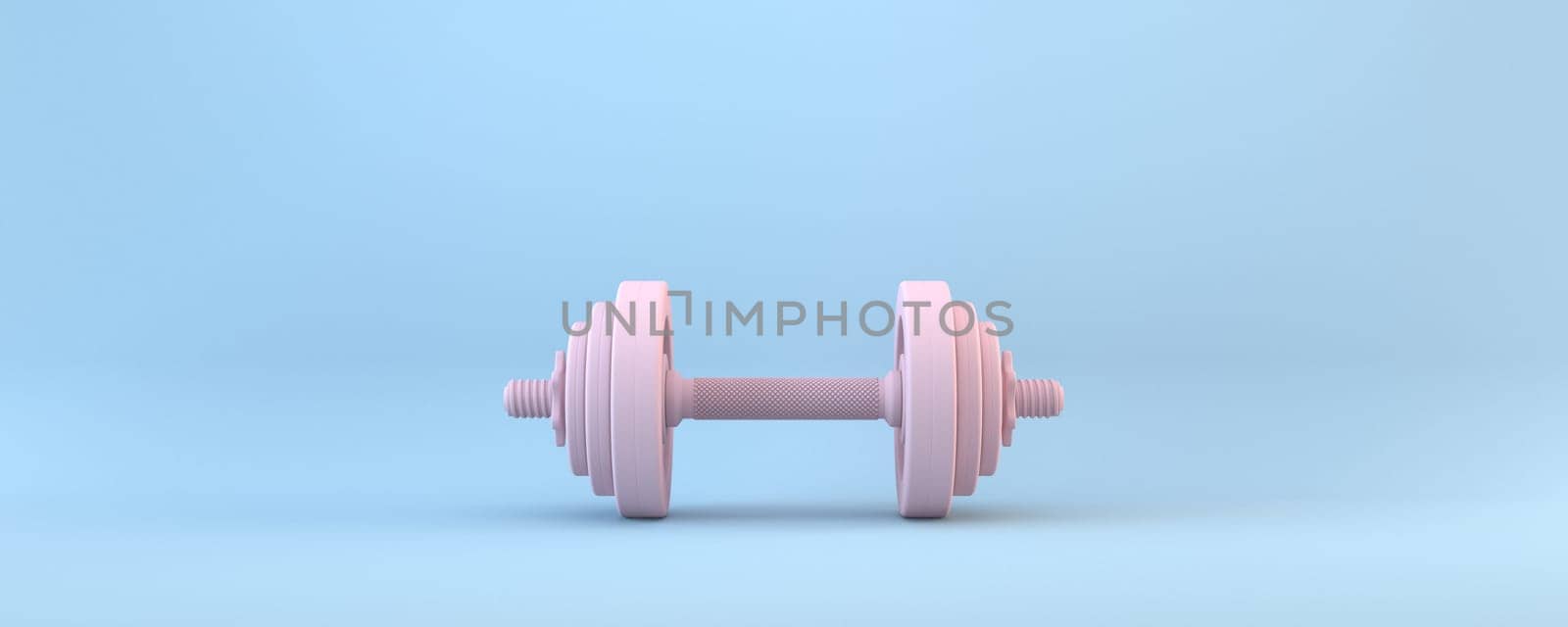 Pink weight 3D rendering illustration isolated on blue background