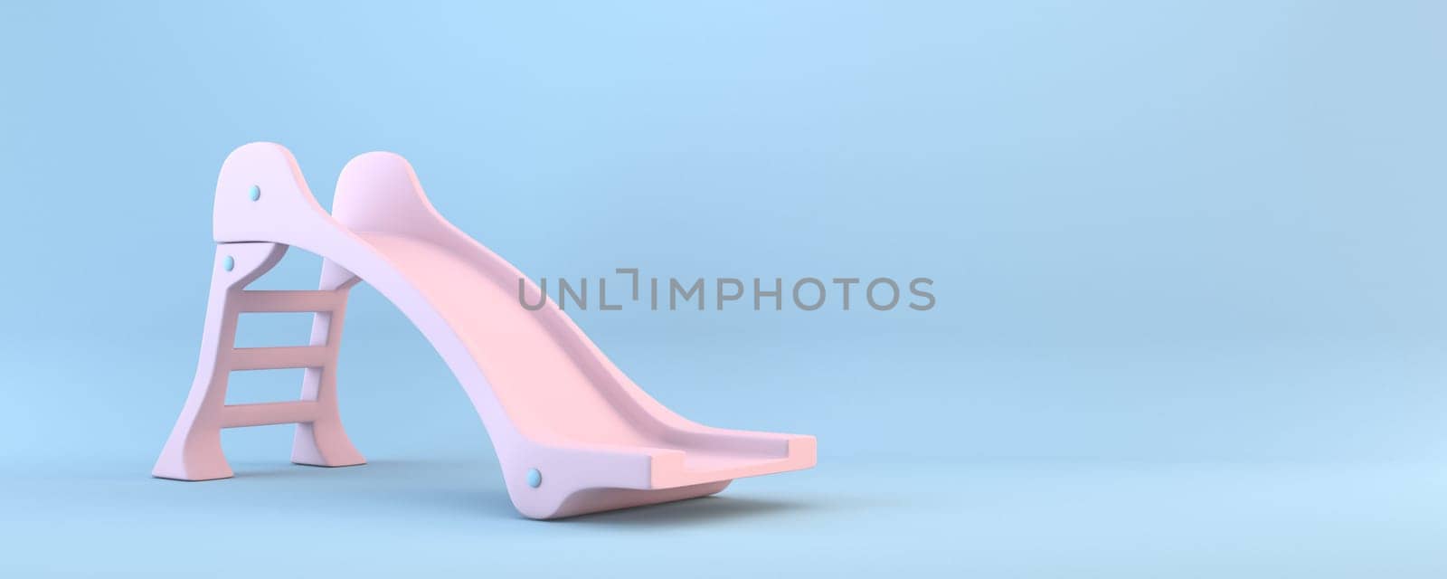 Children children slide toy 3D rendering illustration isolated on blue background
