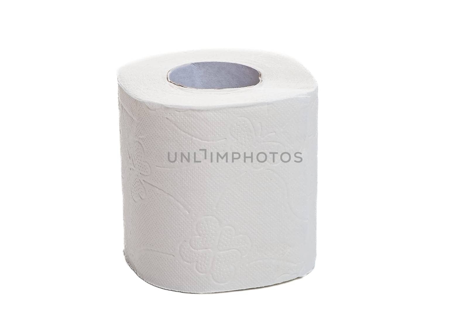 toilet paper roll on insulated white background. High quality photo
