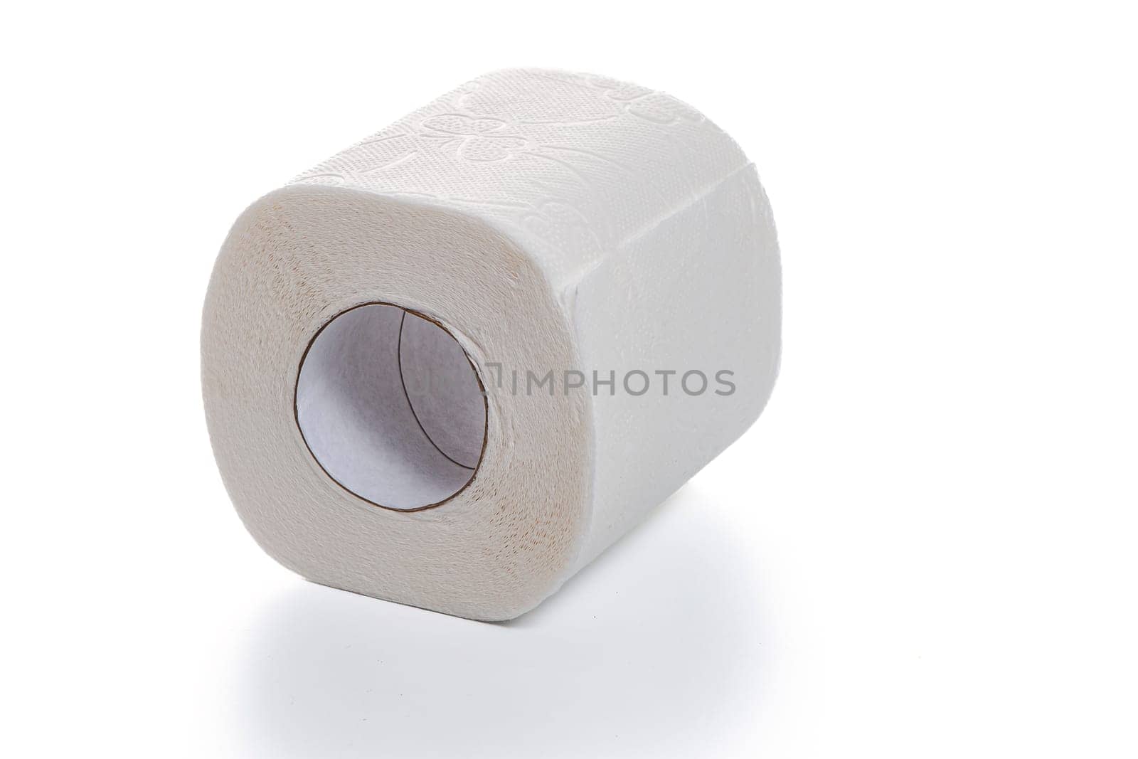 toilet paper roll on isolated white background, copy space. High quality photo